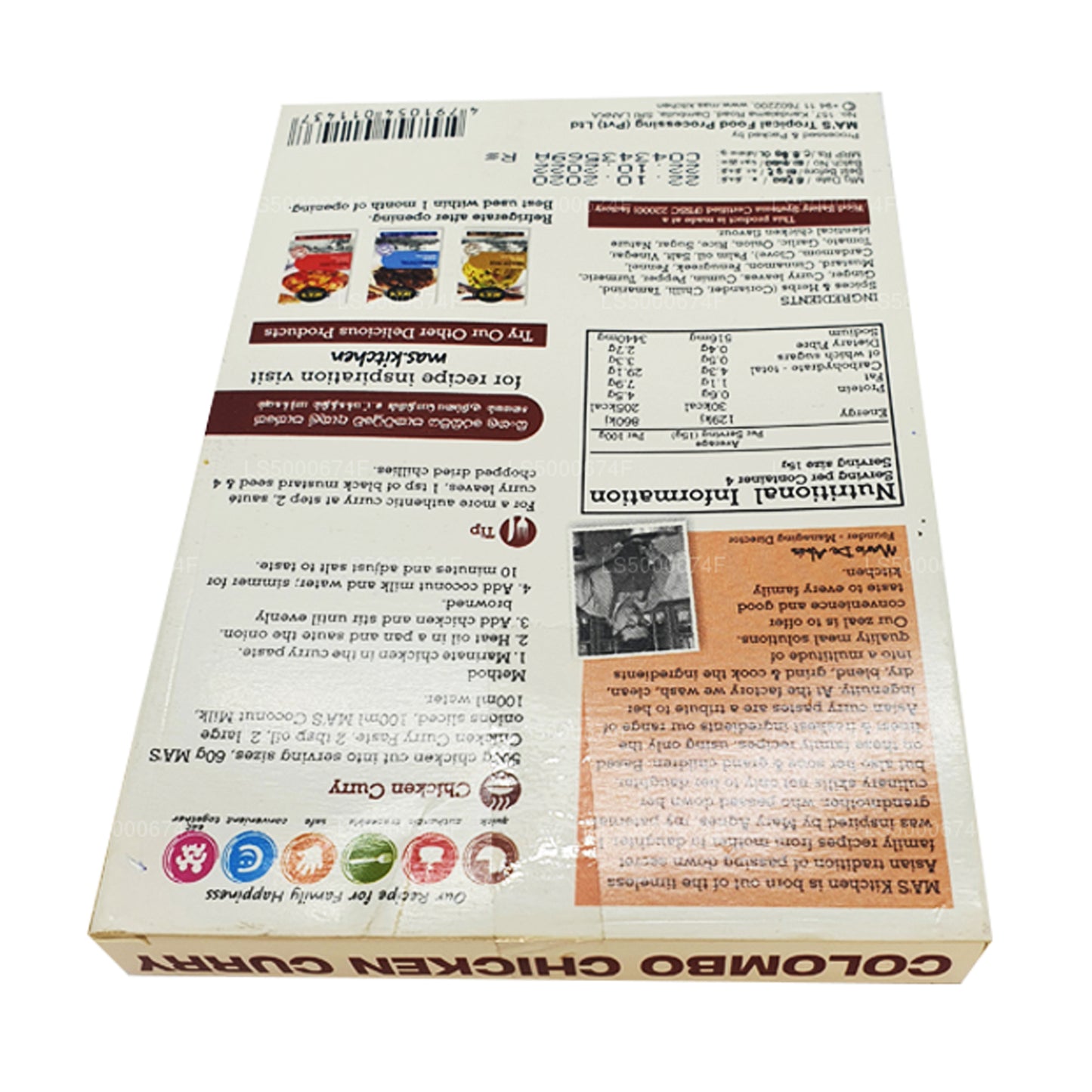 MA køkken Colombo kylling karry pasta (60g)