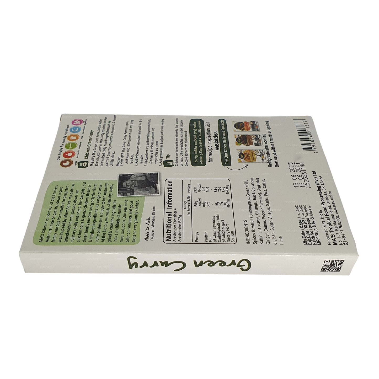 MA's Kitchen Thai Green Curry Paste (60g)