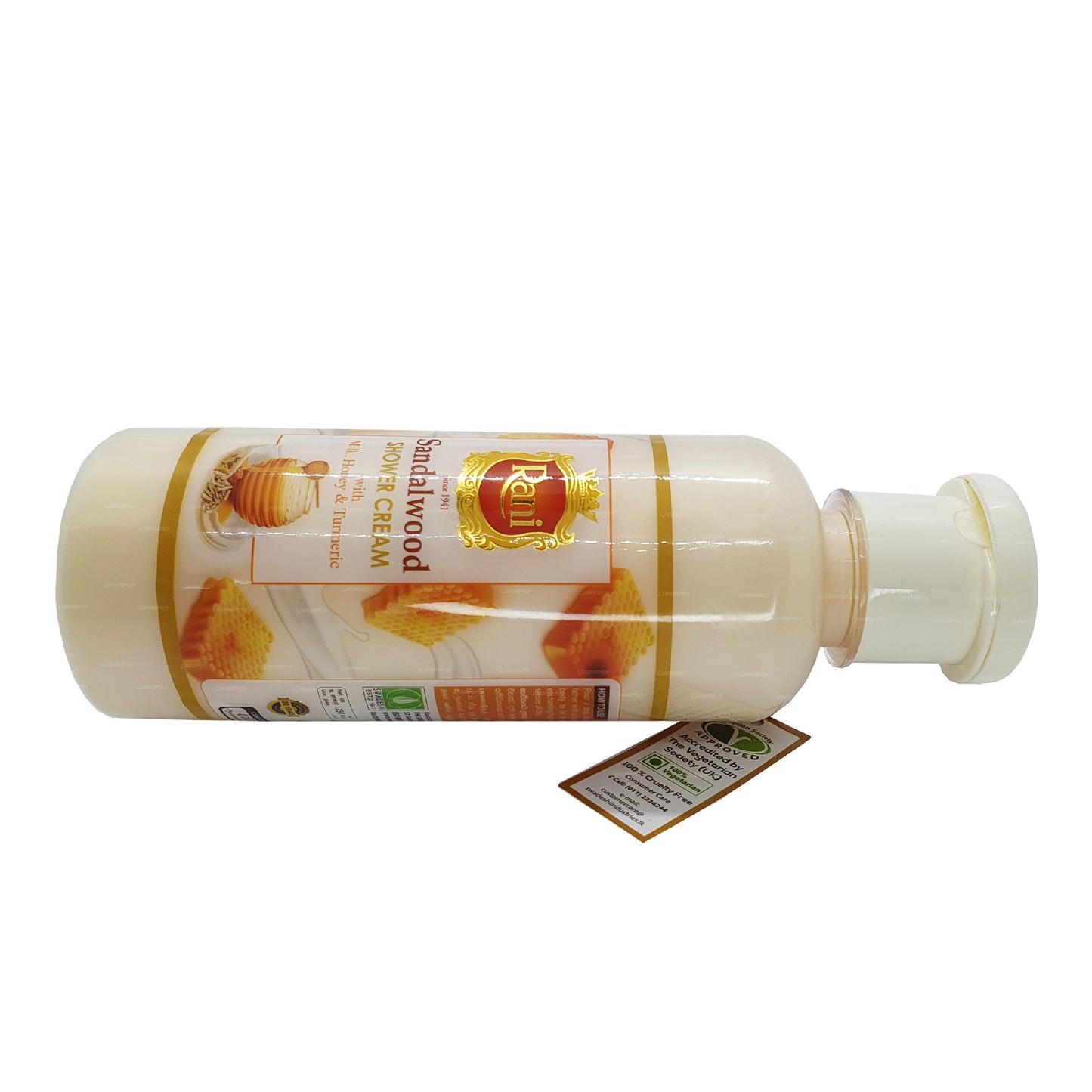 Swadeshi Rani sandeltræ brusecreme med mælk, honning og gurkemeje (250 ml)