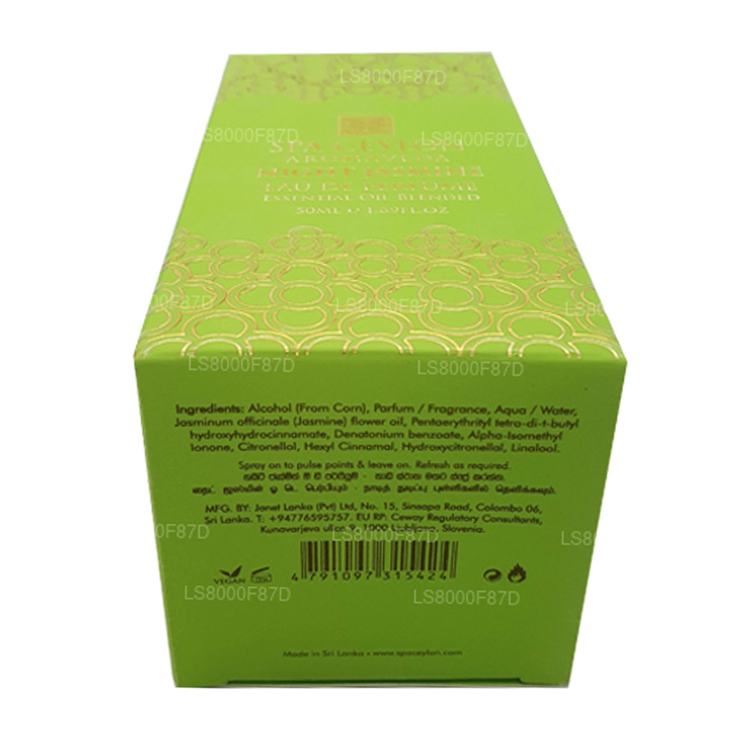 Spa Ceylon Night Jasmine Eau De Parfume æterisk olie blandet (50 ml)