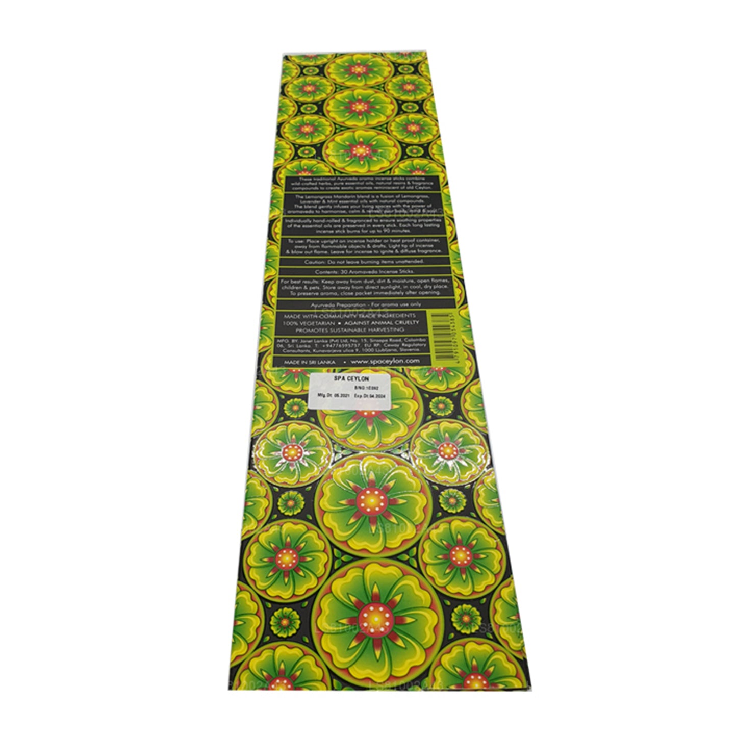 Spa Ceylon Citrongræs Mandarin Aromaveda 30 røgelsespinde