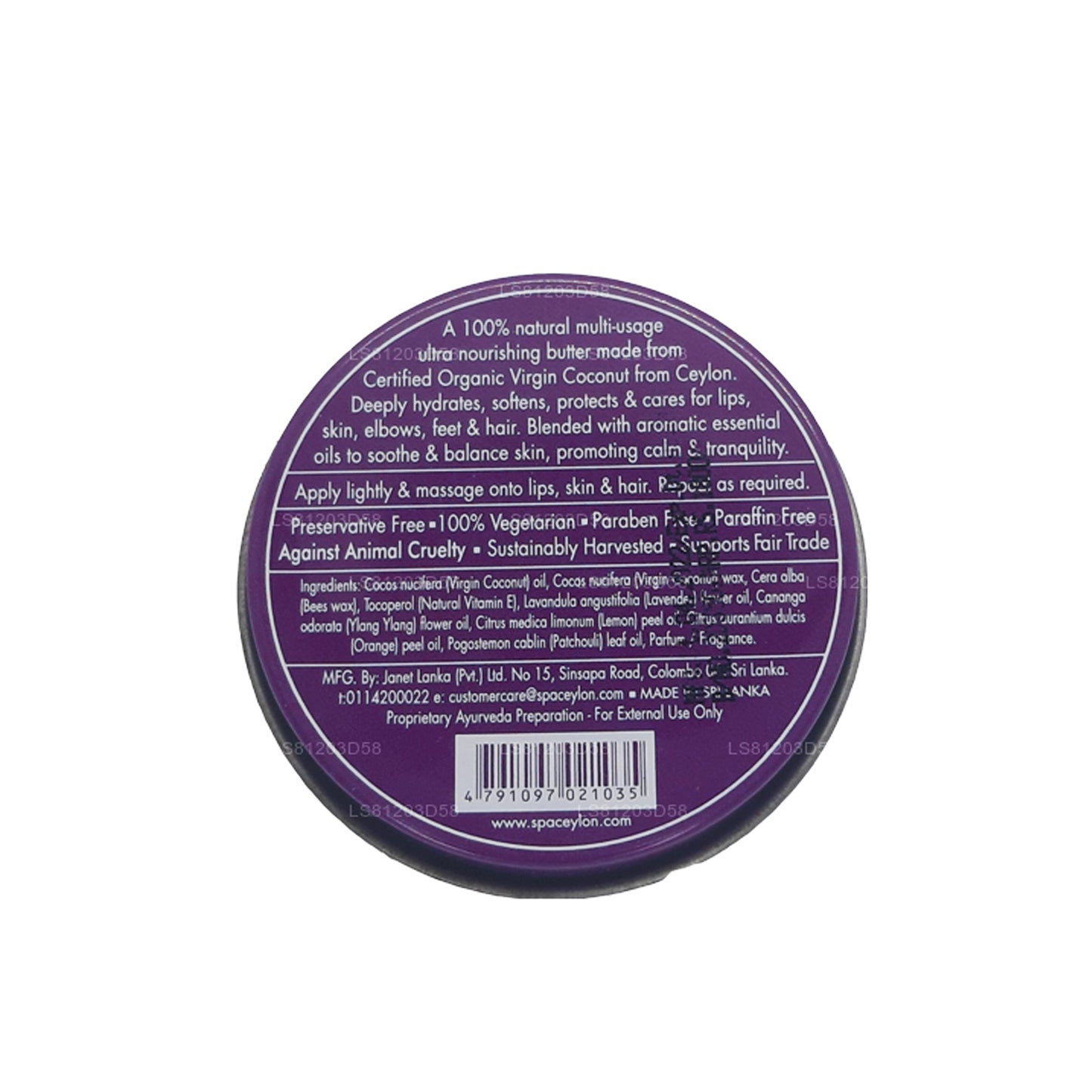 Spa Ceylon Ylang Lavendel Jomfru Kokos Naturligt Smør (25 g)