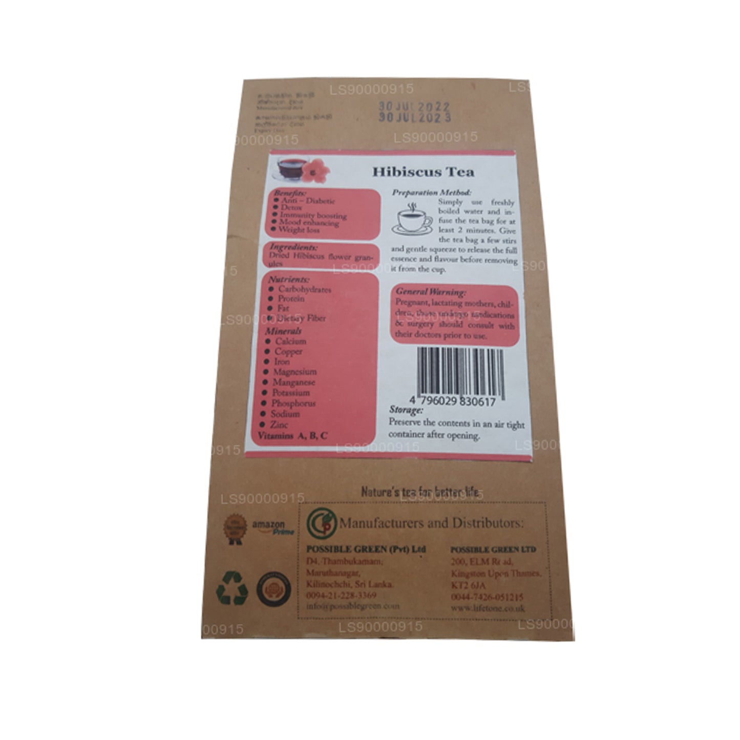 Lifetone Hibiscus Blomst Te (30g)