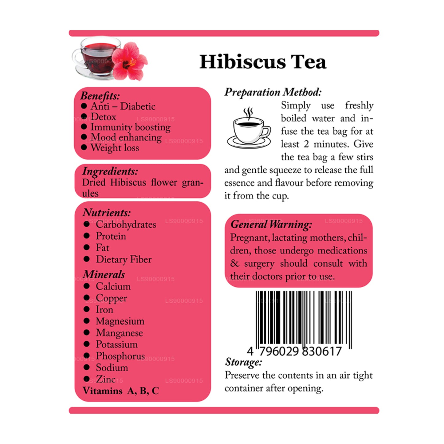 Lifetone Hibiscus Blomst Te (30g)