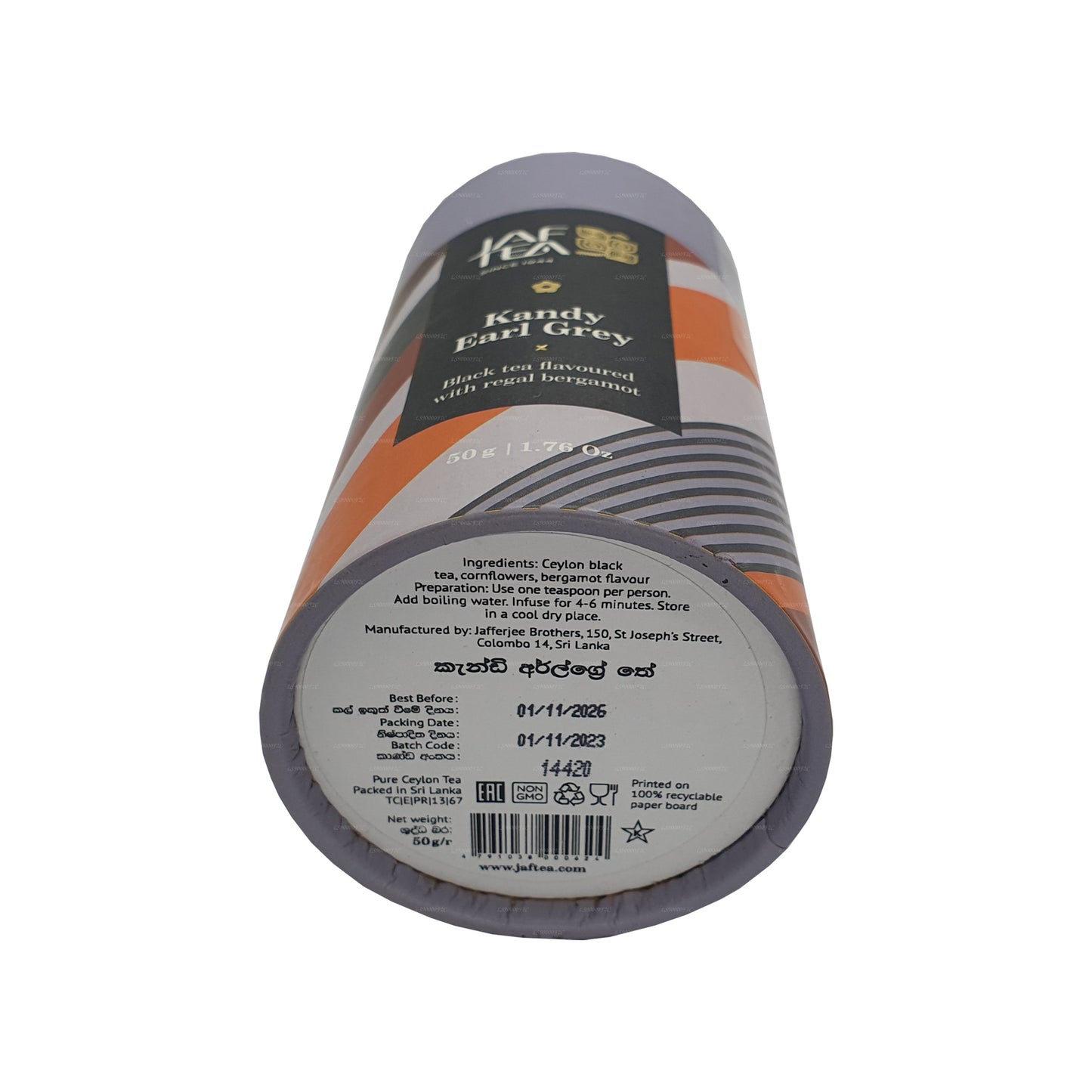 Jaf te Kandy Earl Grey Sort te aromatiseret med Regal Bergamot (50 g)