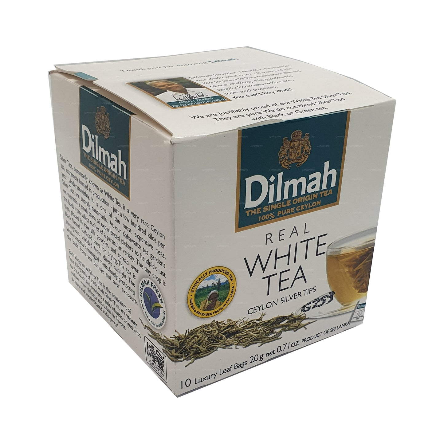 Dilmah ægte hvid te Ceylon Silver Tips (20g) 10 teposer