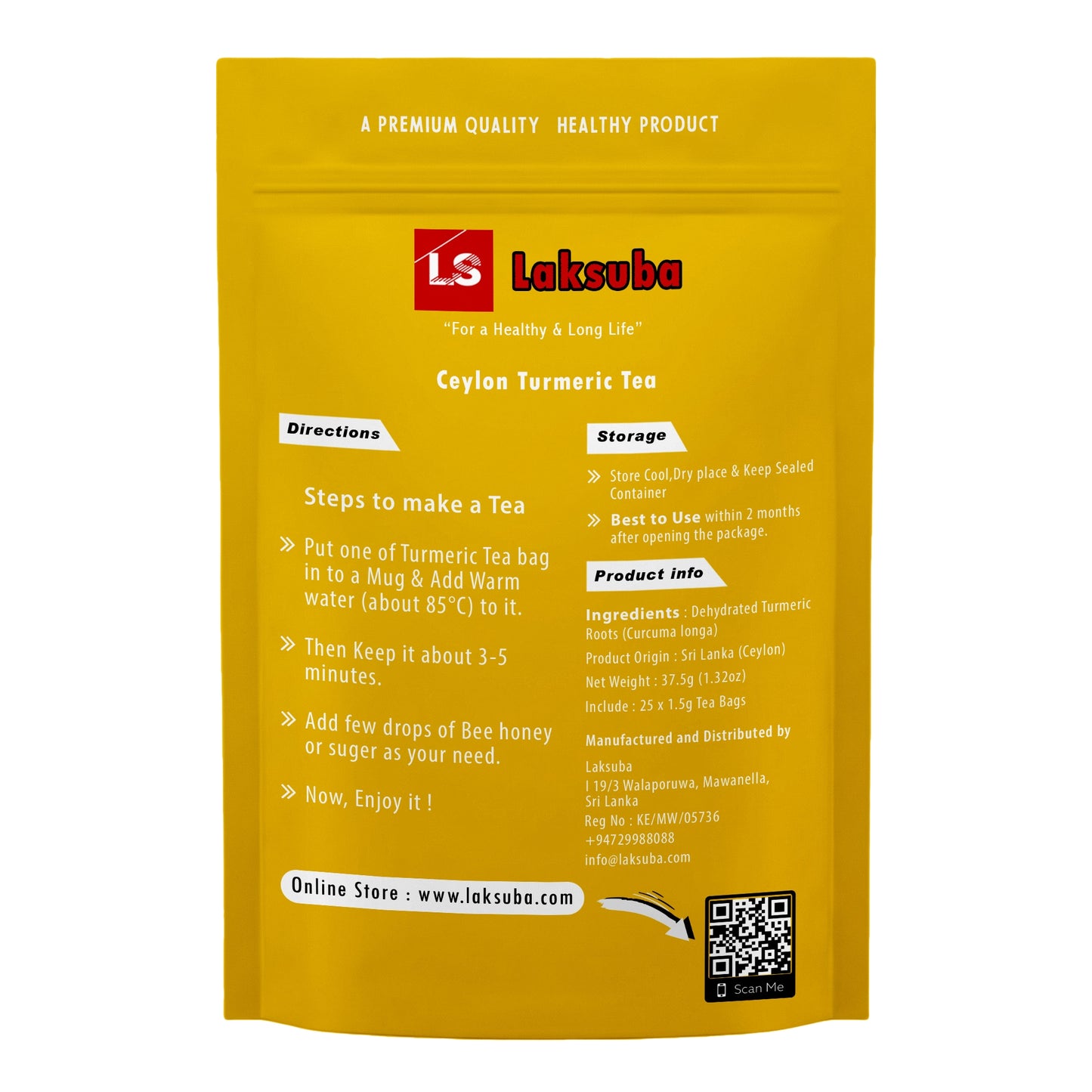 Laksuba Ceylon Gurkemejete (37,5 g) 25 tebreve