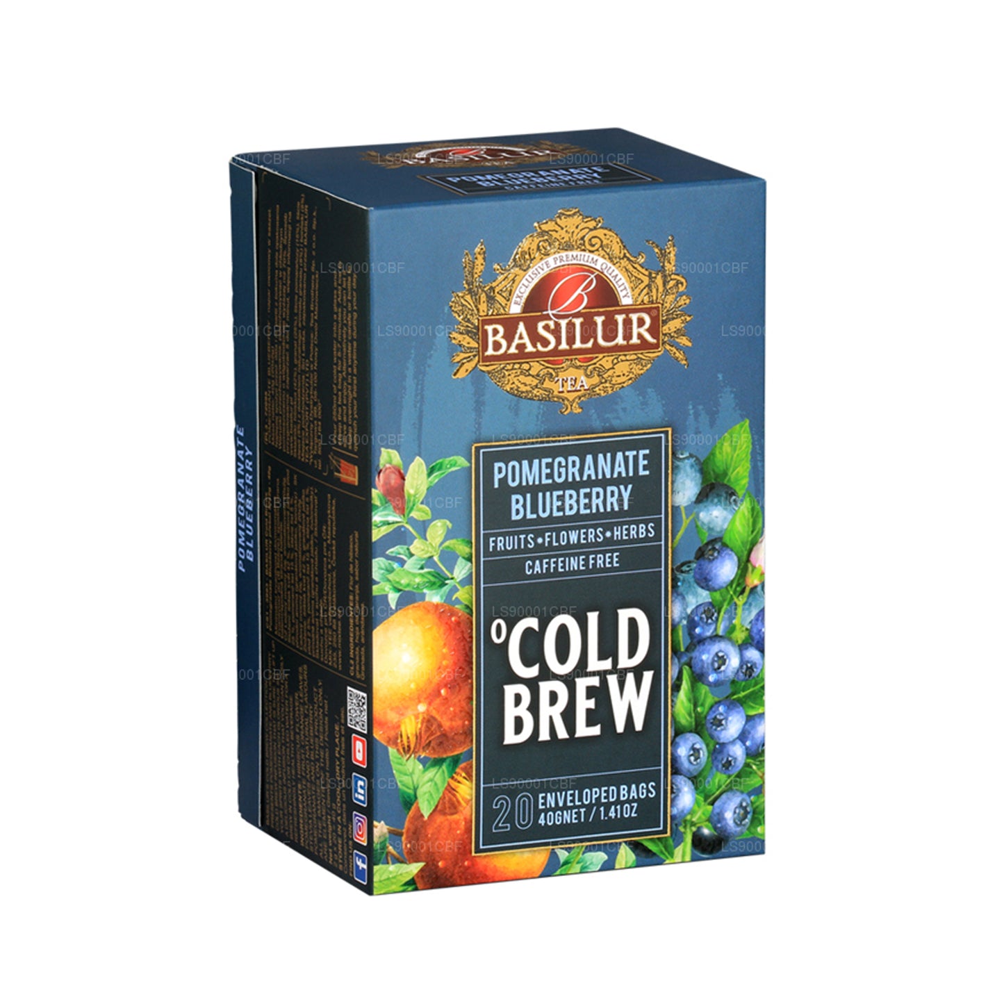 Basilur Cold Brew „Granatæble Blåbær“ (40g) 20 teposer