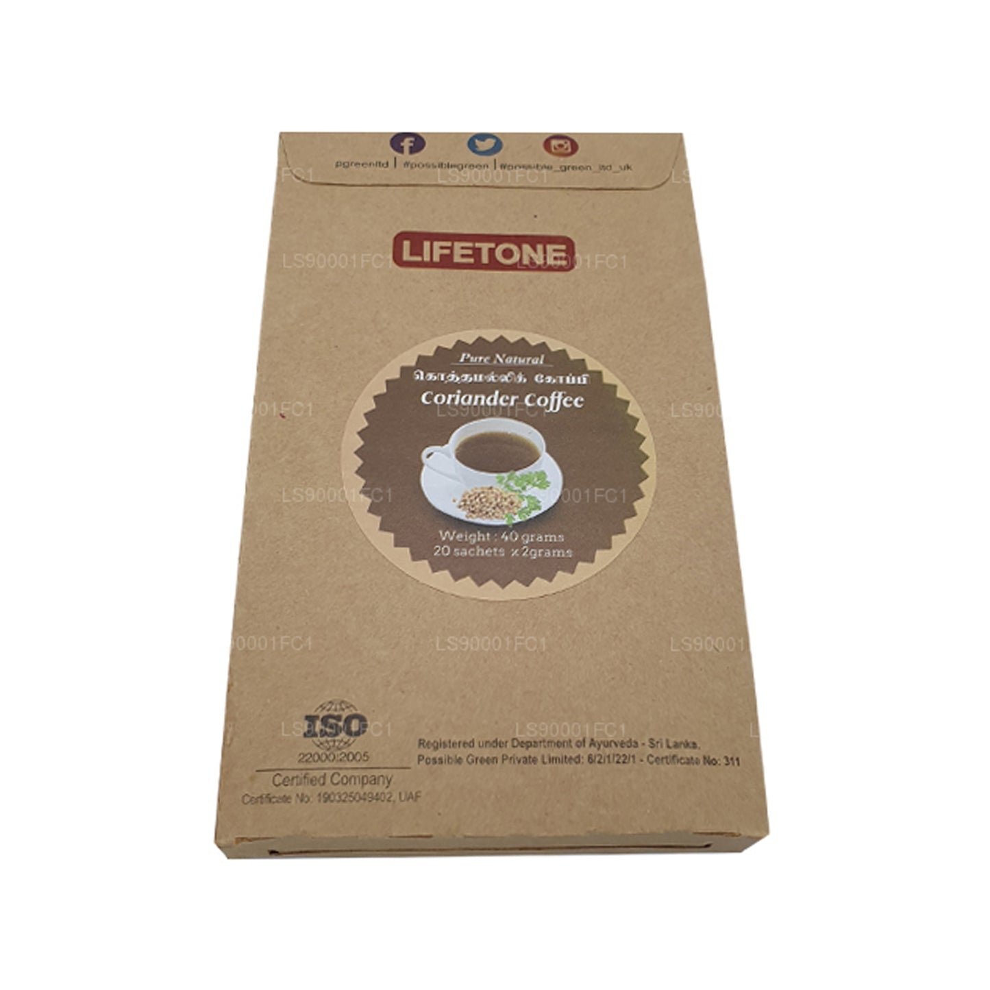 Lifetone Korianderfrøkaffe (40g) 20 breve