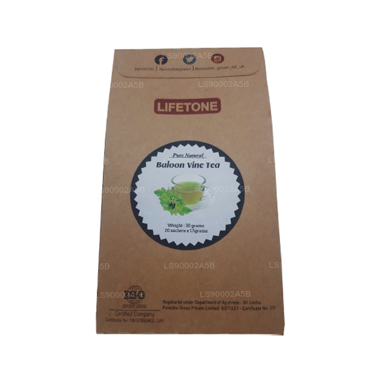 Lifetone Ballon Vine Te (30g) 20 Teposer