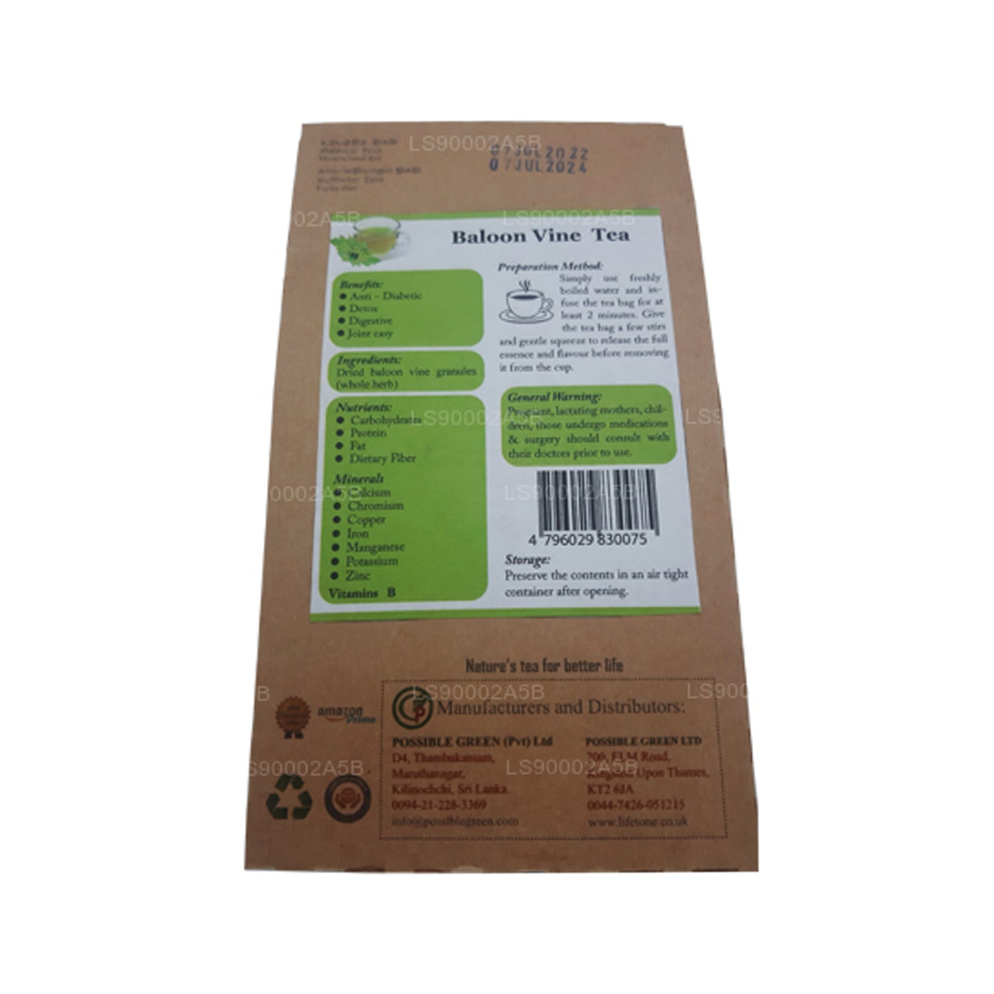 Lifetone Ballon Vine Te (30g) 20 Teposer