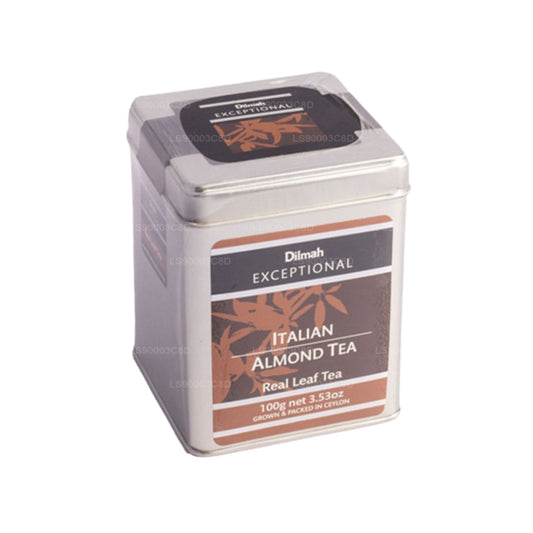 Dilmah Enestående italiensk mandel te (100 g) Tin Caddy