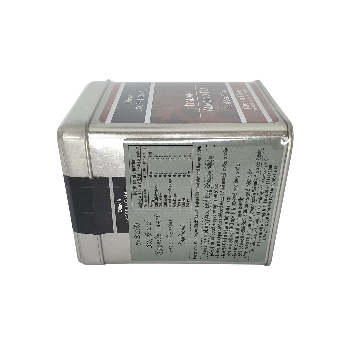 Dilmah Enestående italiensk mandel te (100 g) Tin Caddy