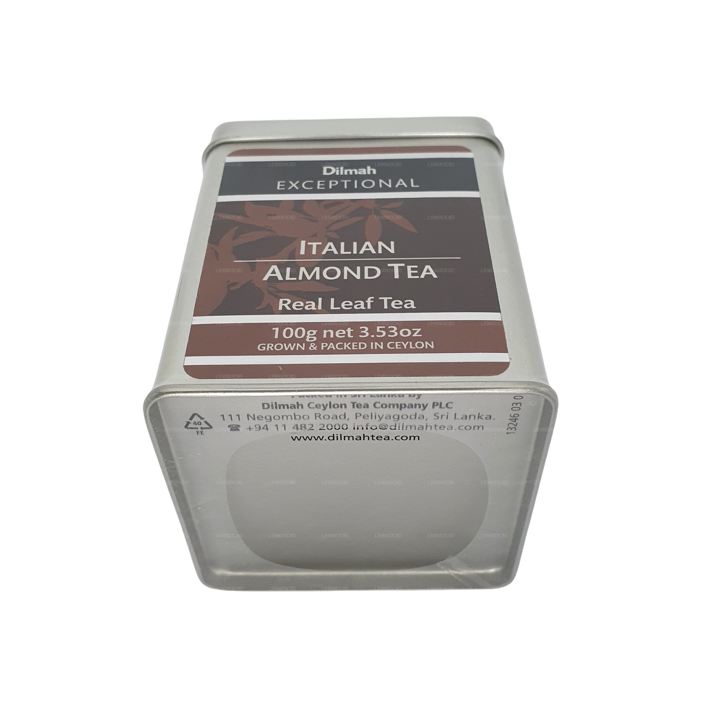 Dilmah Enestående italiensk mandel te (100 g) Tin Caddy