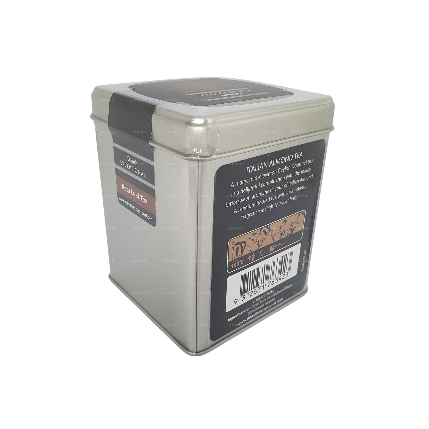 Dilmah Enestående italiensk mandel te (100 g) Tin Caddy