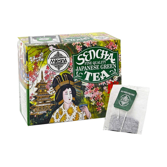 Mlesna te Sencha japansk grøn te 50 teposer (100 g) String & Tag