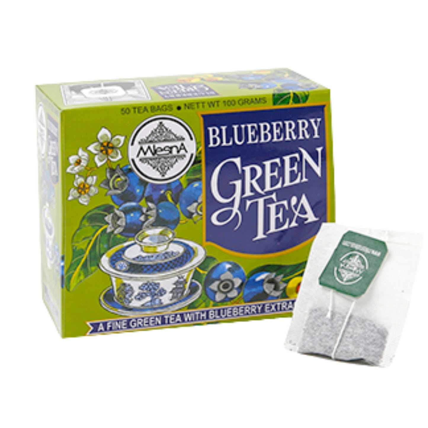 Mlesna Blåbær Grøn Te (100g) 50 Tebreve