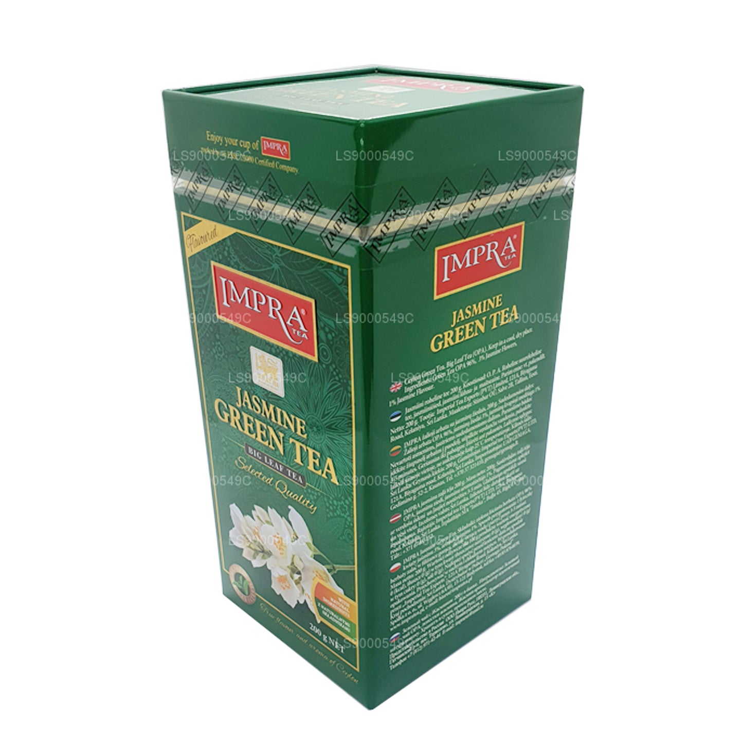 Impra Jasmin Grøn Te Big Leaf (200g) Meatal Caddy