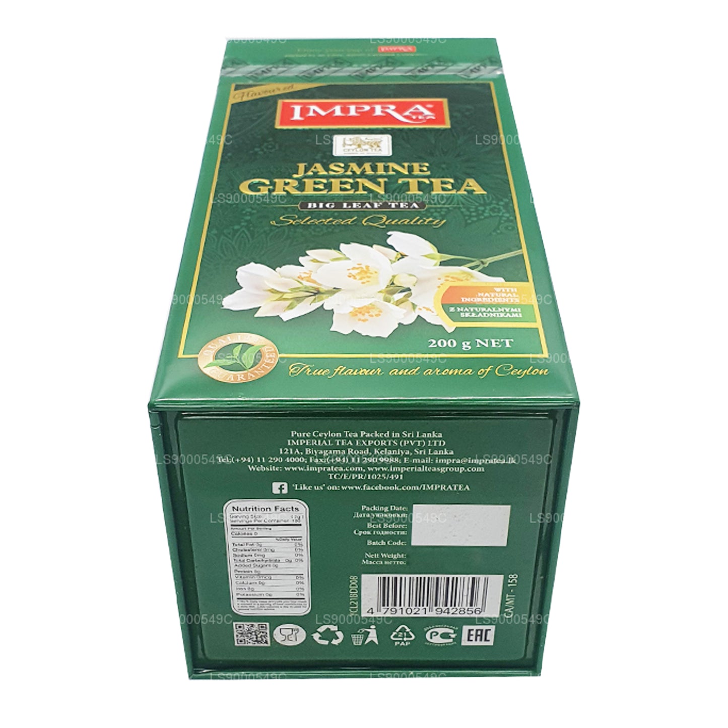 Impra Jasmin Grøn Te Big Leaf (200g) Meatal Caddy