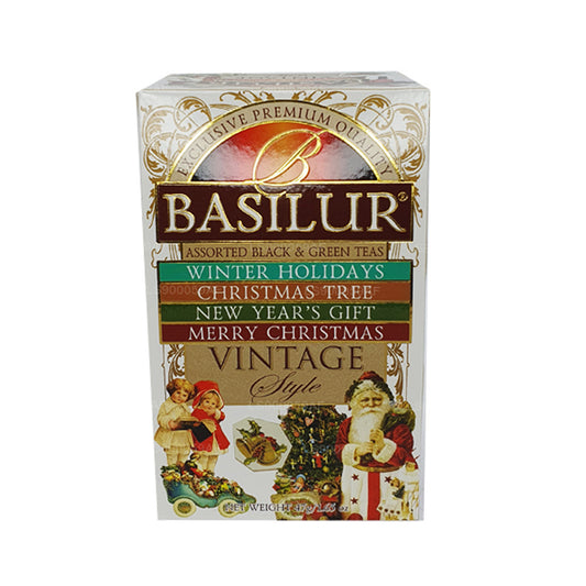 Basilur Vintage Style Assorteret Sort & Grøn Te (47g) 25 teposer