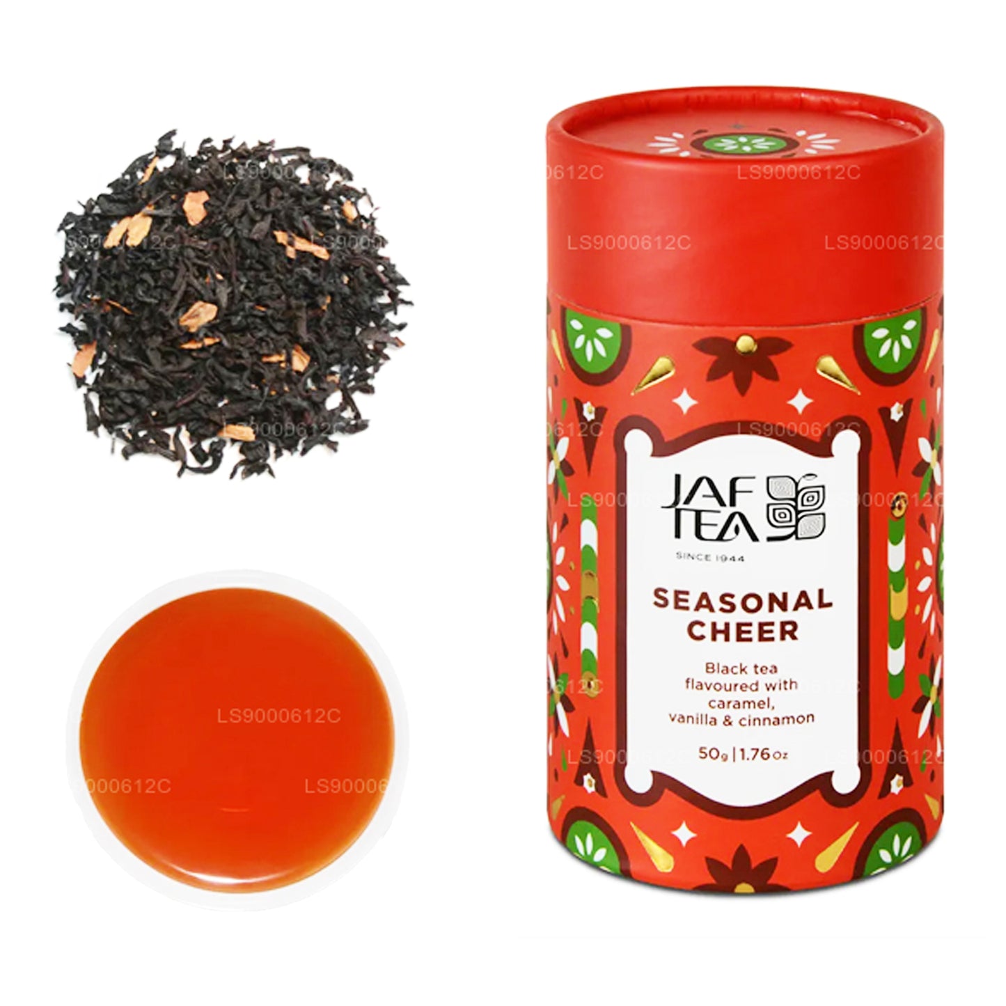 Jaf Tea Seasonal Cheer - Sort te aromatiseret med karamel, vanilje og kanel (50 g)