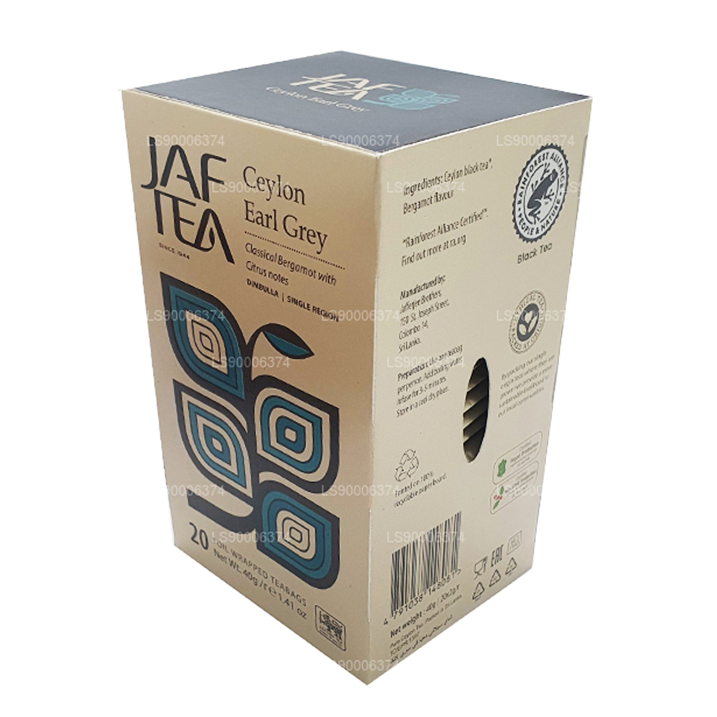 Jaf te Ceylon Earl Grey (40g) 20 teposer
