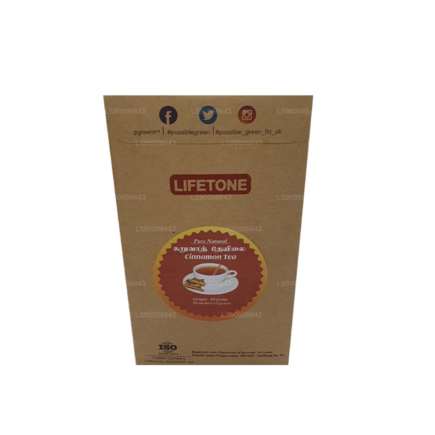 Lifetone kanel te (40g)