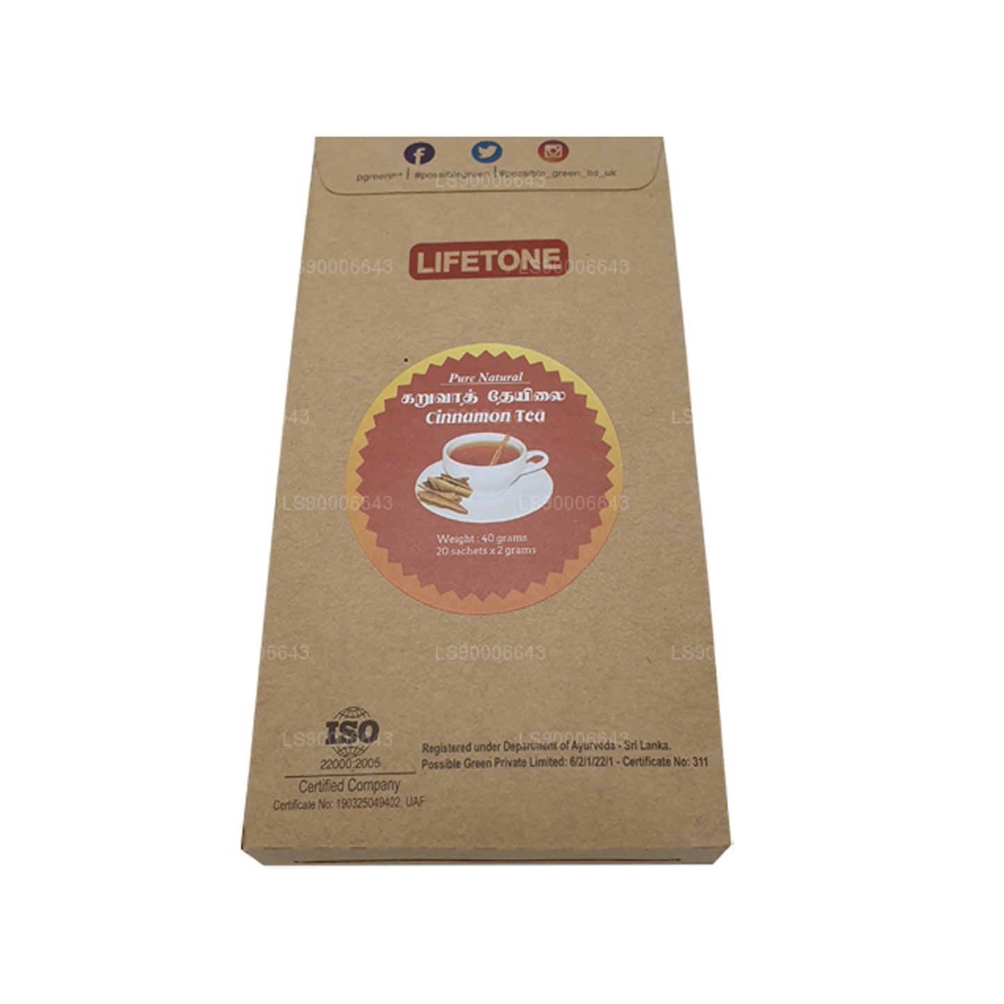 Lifetone kanel te (40g)