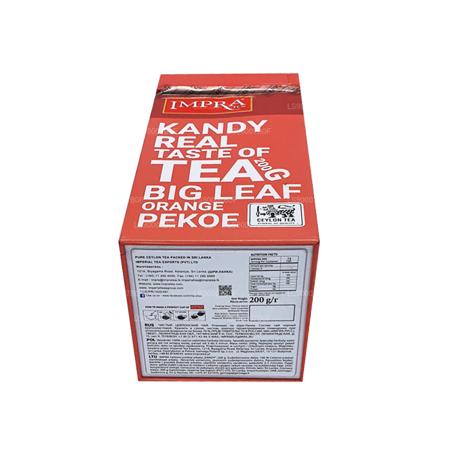 Impra Kandy Smag Af Te Big Leaf Appelsin Pekoe (200g) Meatal Caddy