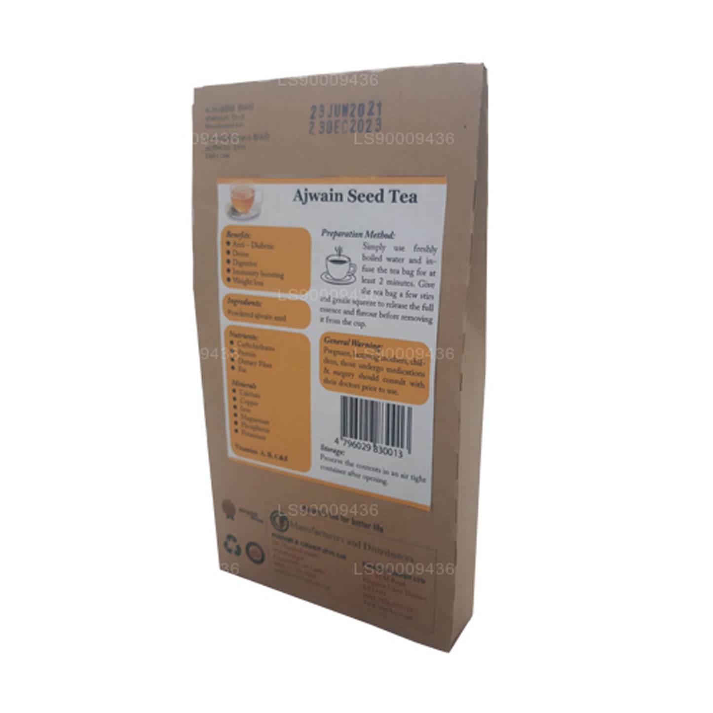 Lifetone Ajwain Seed Tea (30g) 20 Tea Bags