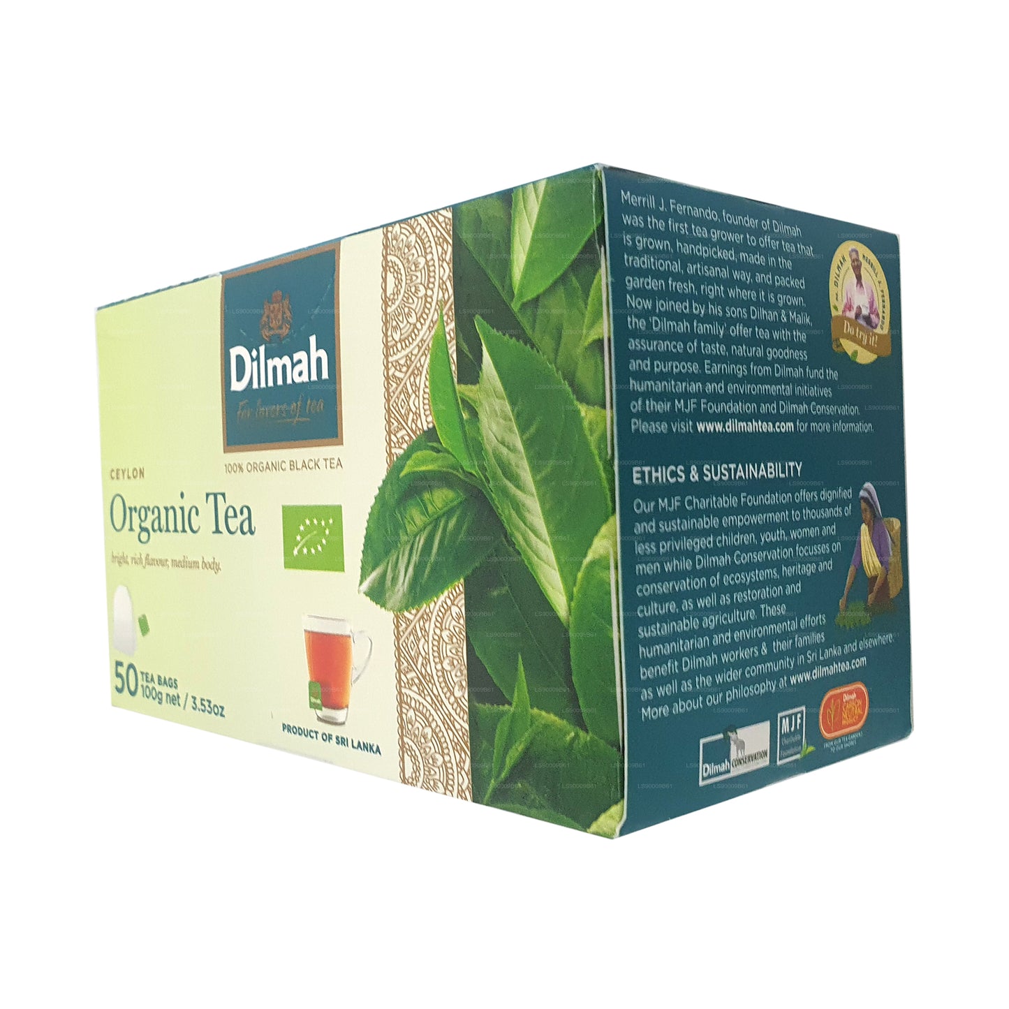 Dilmah økologisk te (100 g) 50 teposer