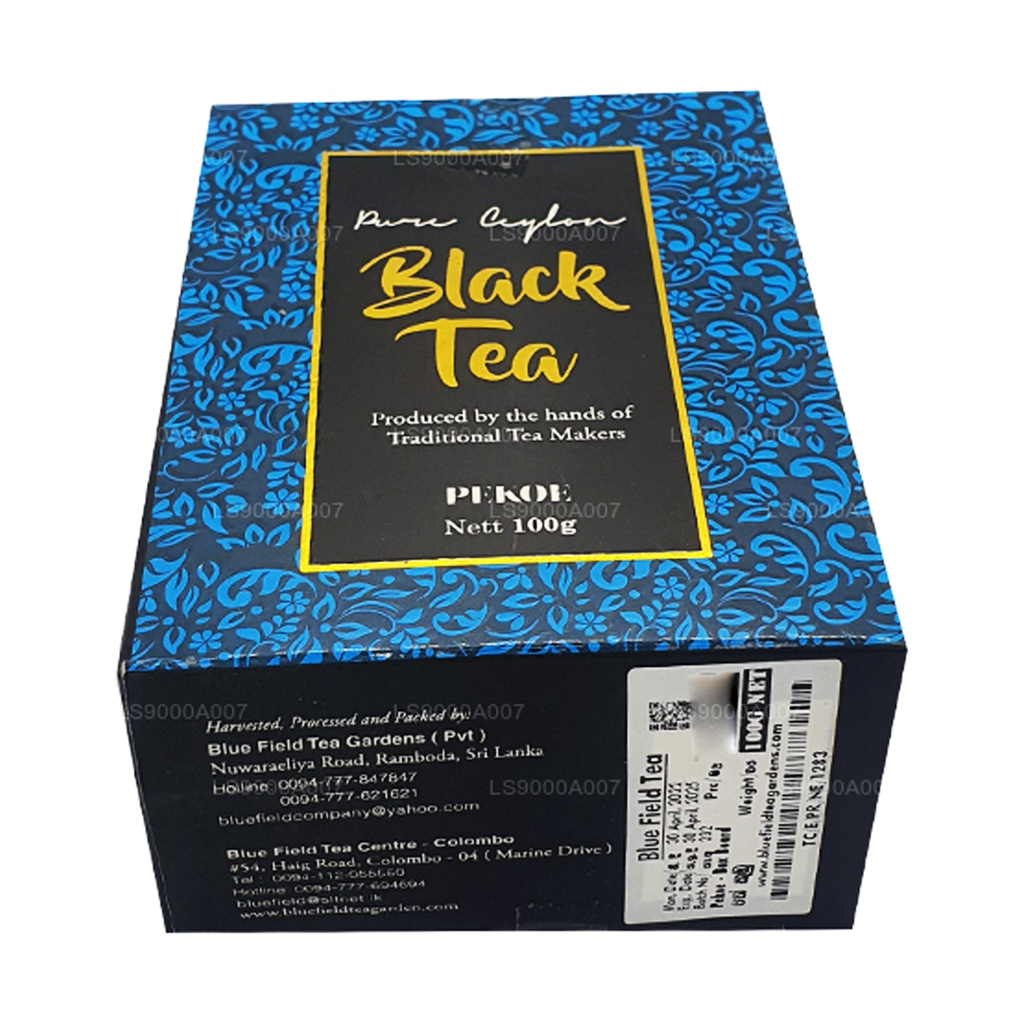 Blå felt ren Ceylon PEKOE kvalitet sort løs te (100 g)