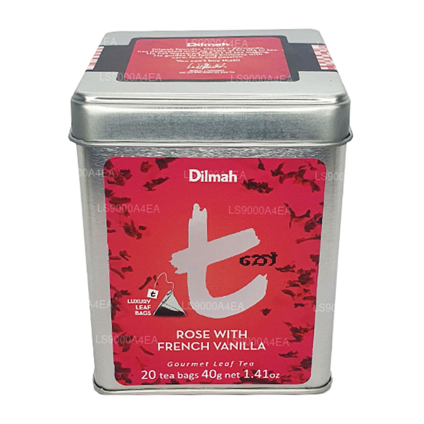 Dilmah T-serie Rose med fransk vanilje 20 teposer Leaf te (40g)