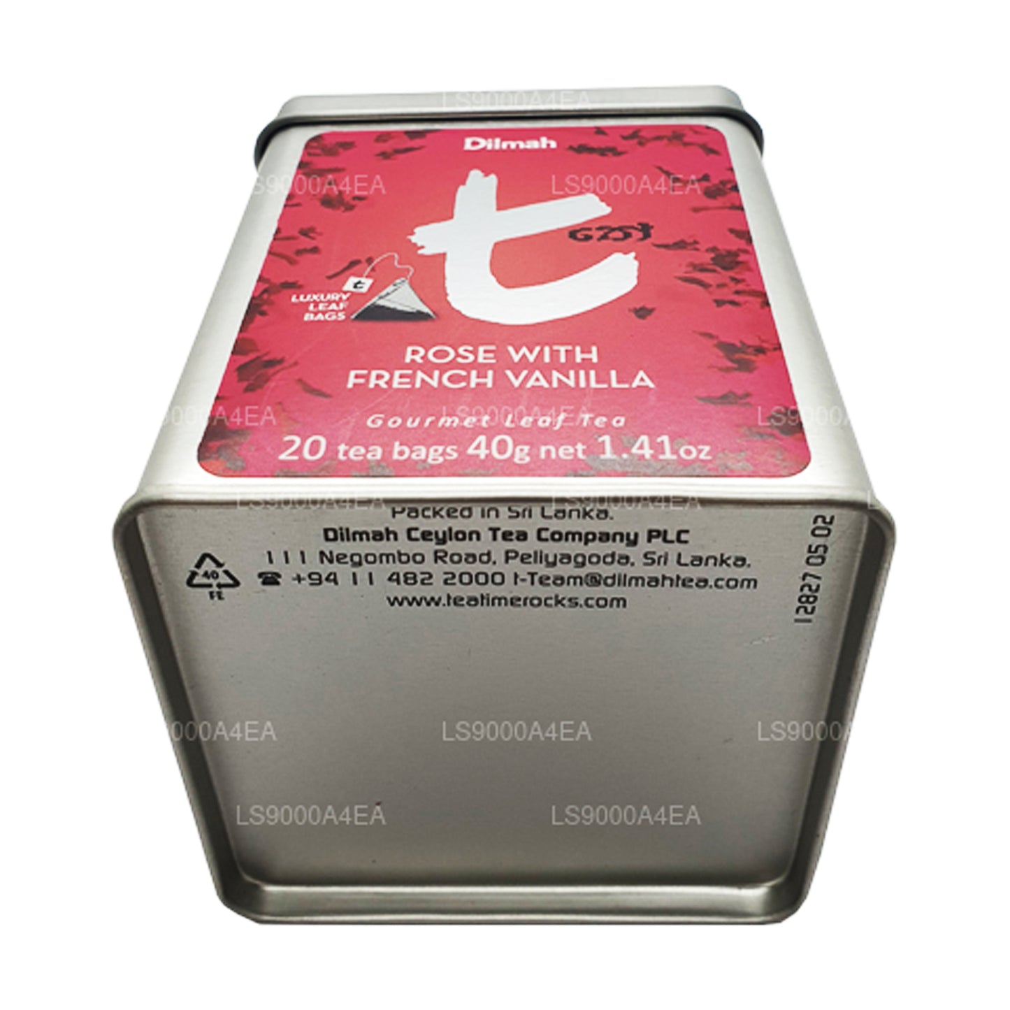 Dilmah T-serie Rose med fransk vanilje 20 teposer Leaf te (40g)