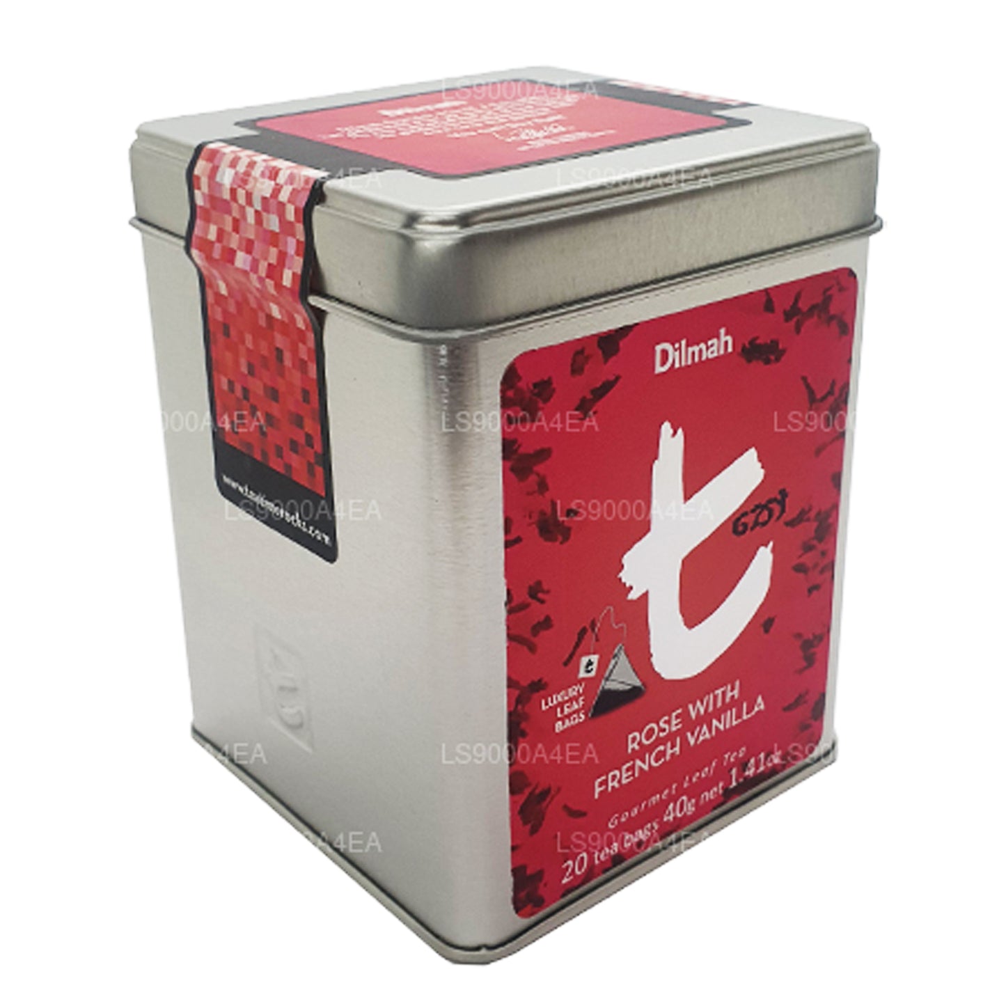 Dilmah T-serie Rose med fransk vanilje 20 teposer Leaf te (40g)