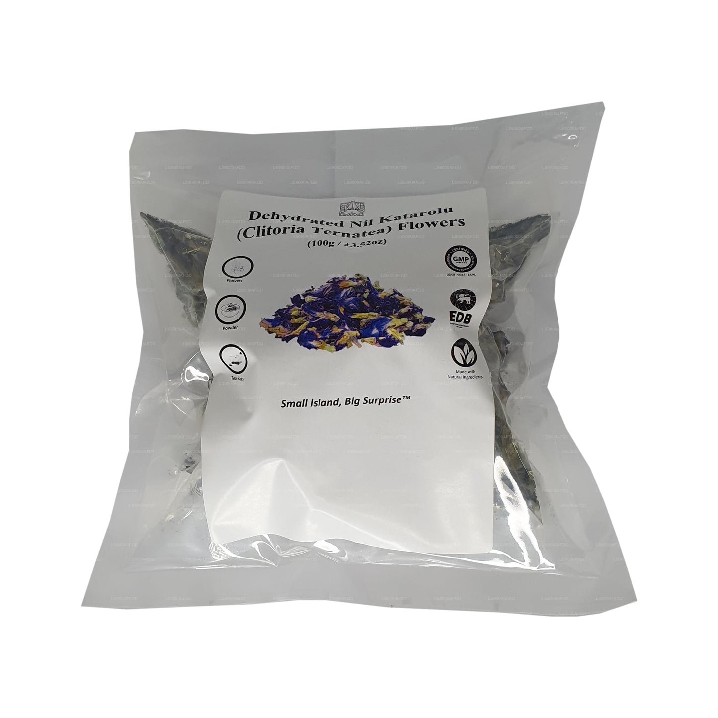 Lakpura® Dehydrerede Sommerfuglærteblomster (Nil Katarolu; Clitoria Ternatea).