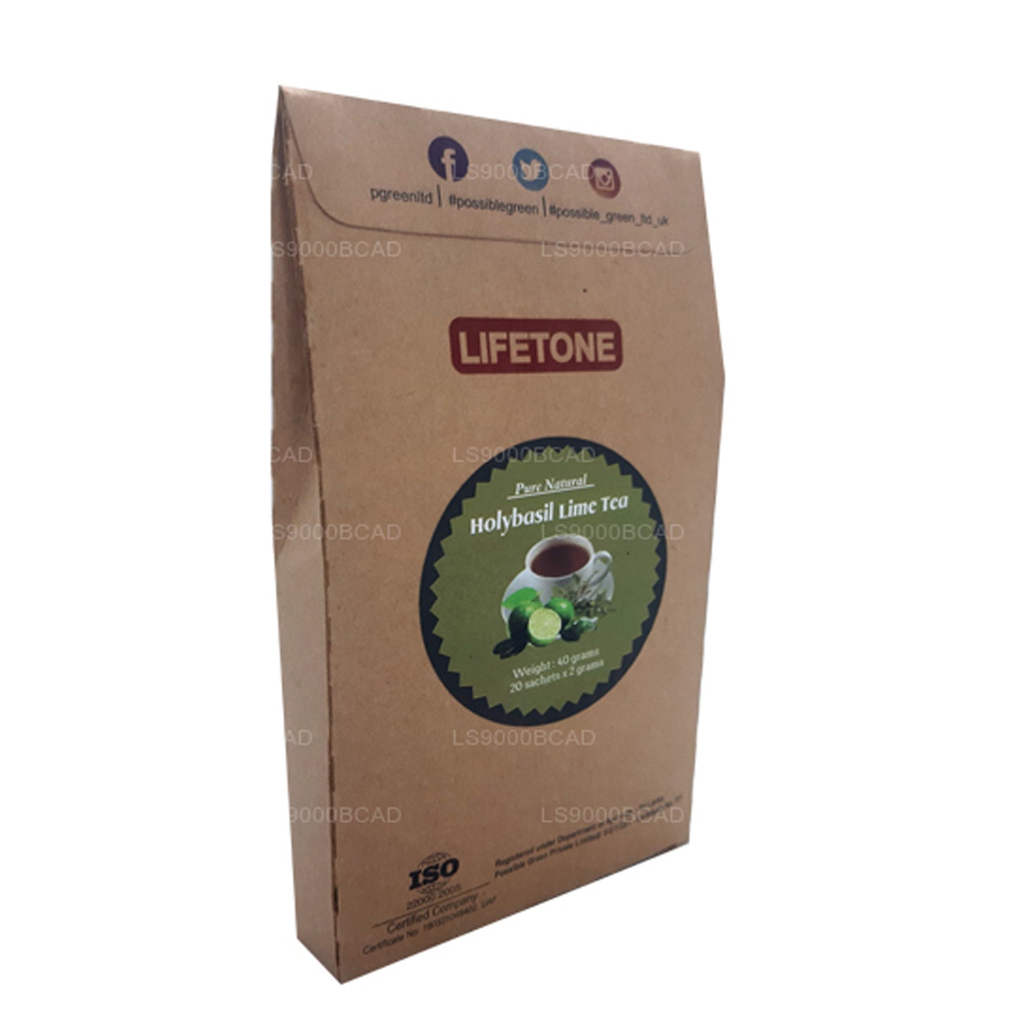 Lifetone hellige basilikum lime te (40g)