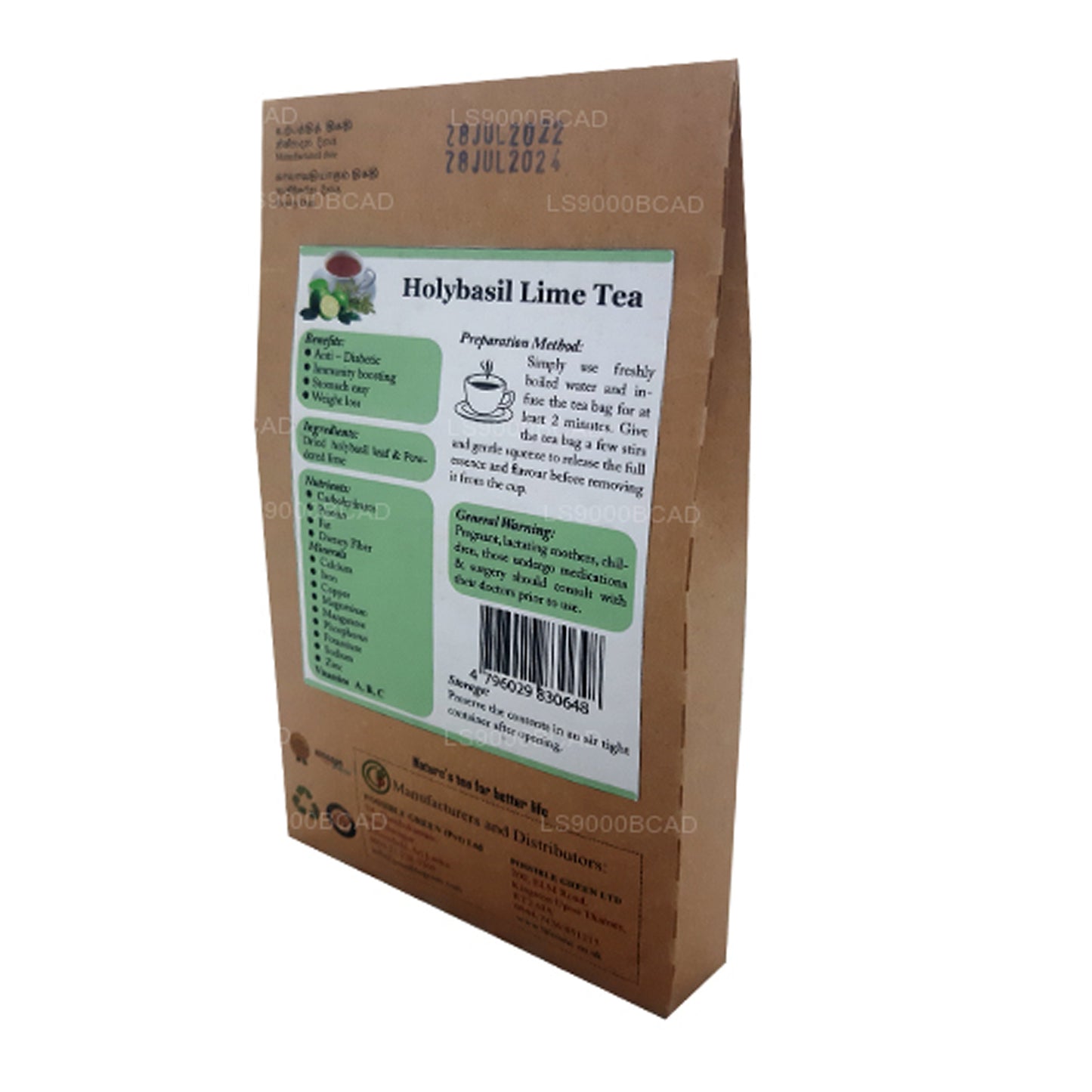Lifetone hellige basilikum lime te (40g)