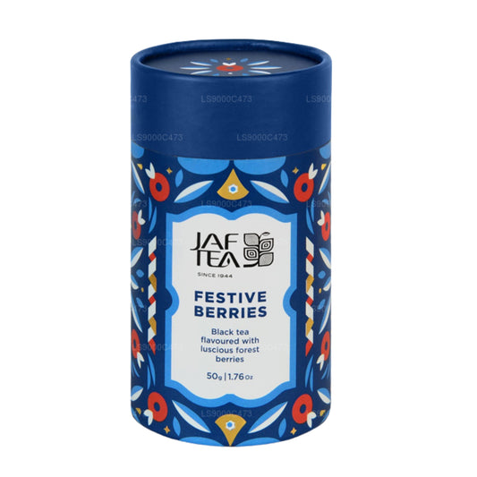 Jaf Tea Festlige bær - Sort te aromatiseret med lækre skovbær Caddy (50g)