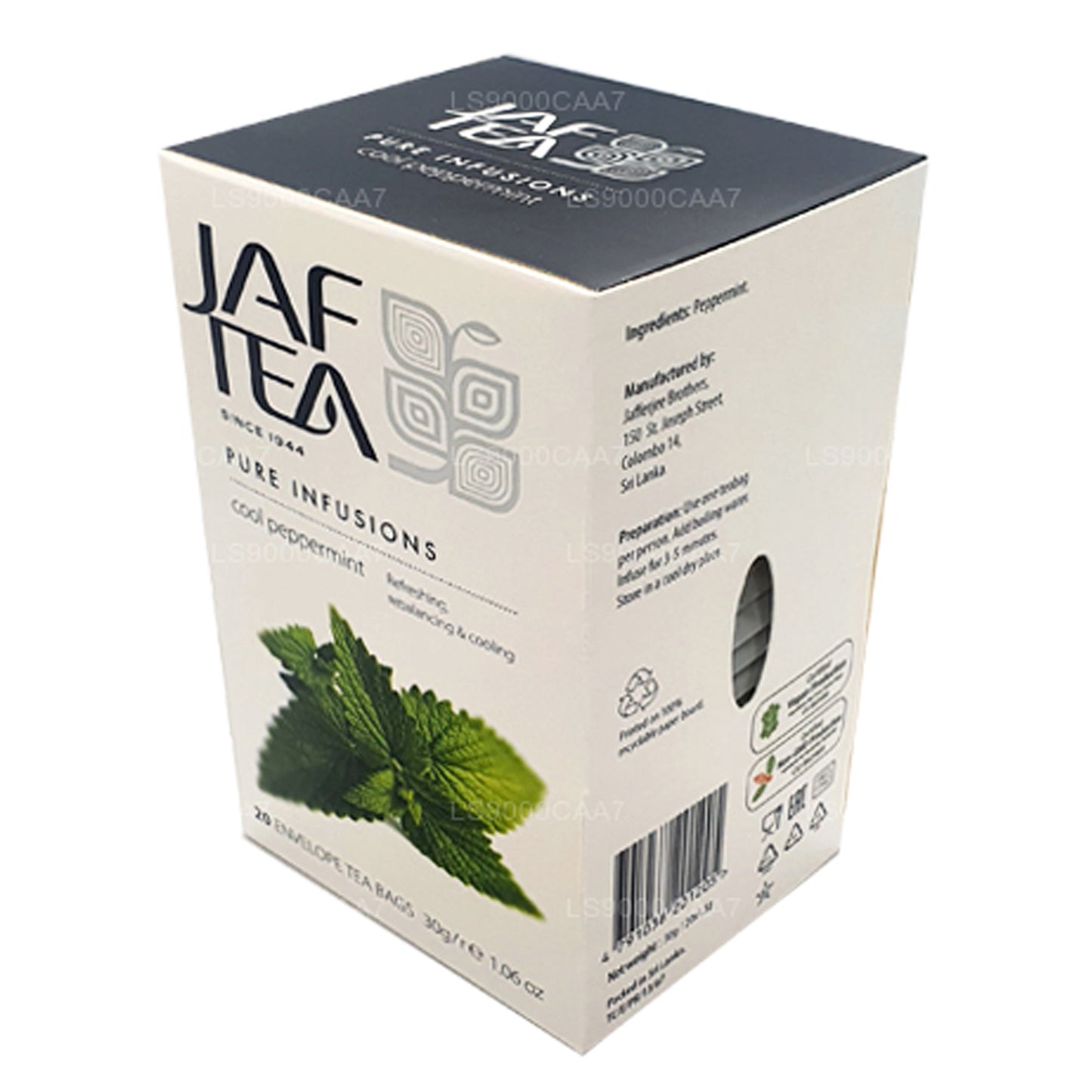 Jaf Tea Pure Infusions Collection Cool Pebermynte Folie Envelop Teposer (30g)