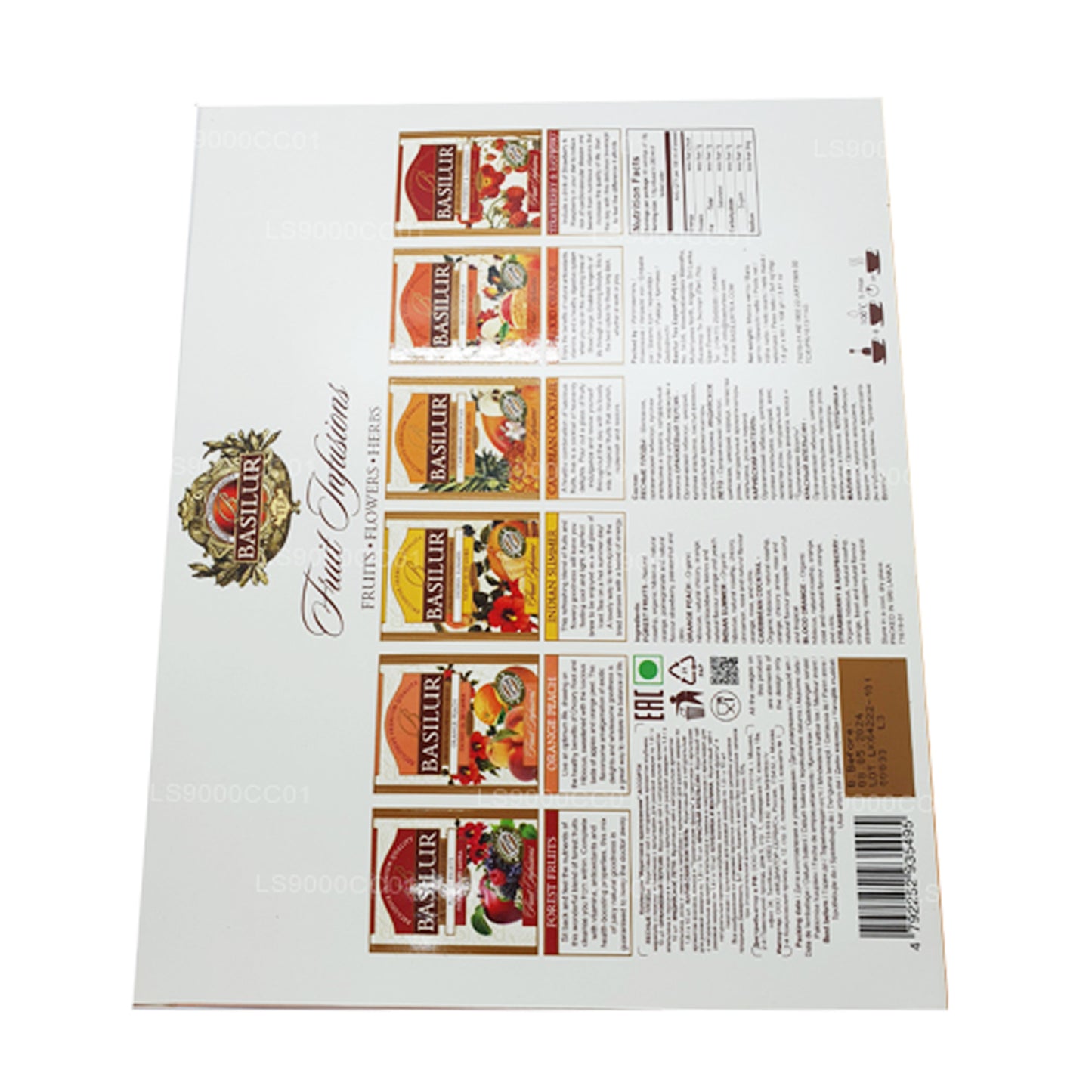 Basilur Ceylon te „Frugtinfusioner“ Assorterede 60 teposer