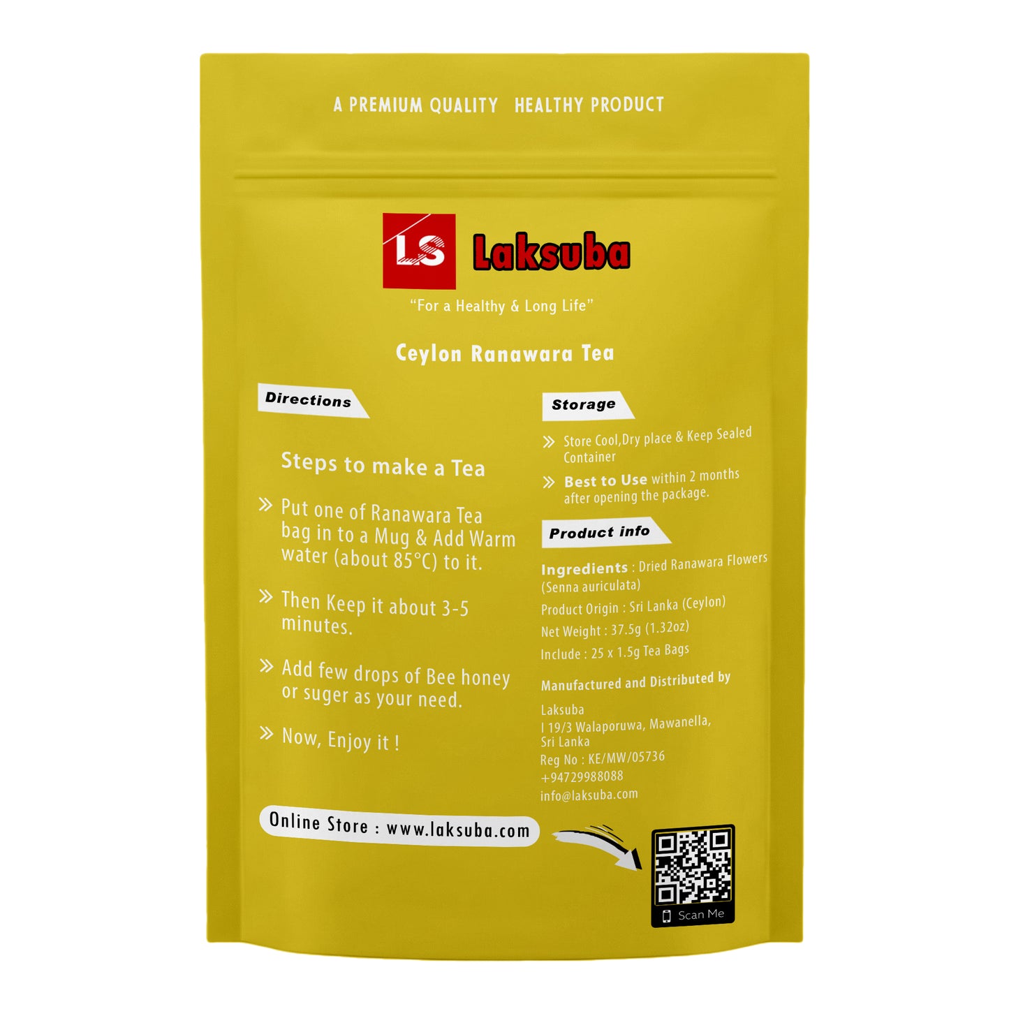 Laksuba Ceylon Ranawara te (37,5 g) 25 tebreve