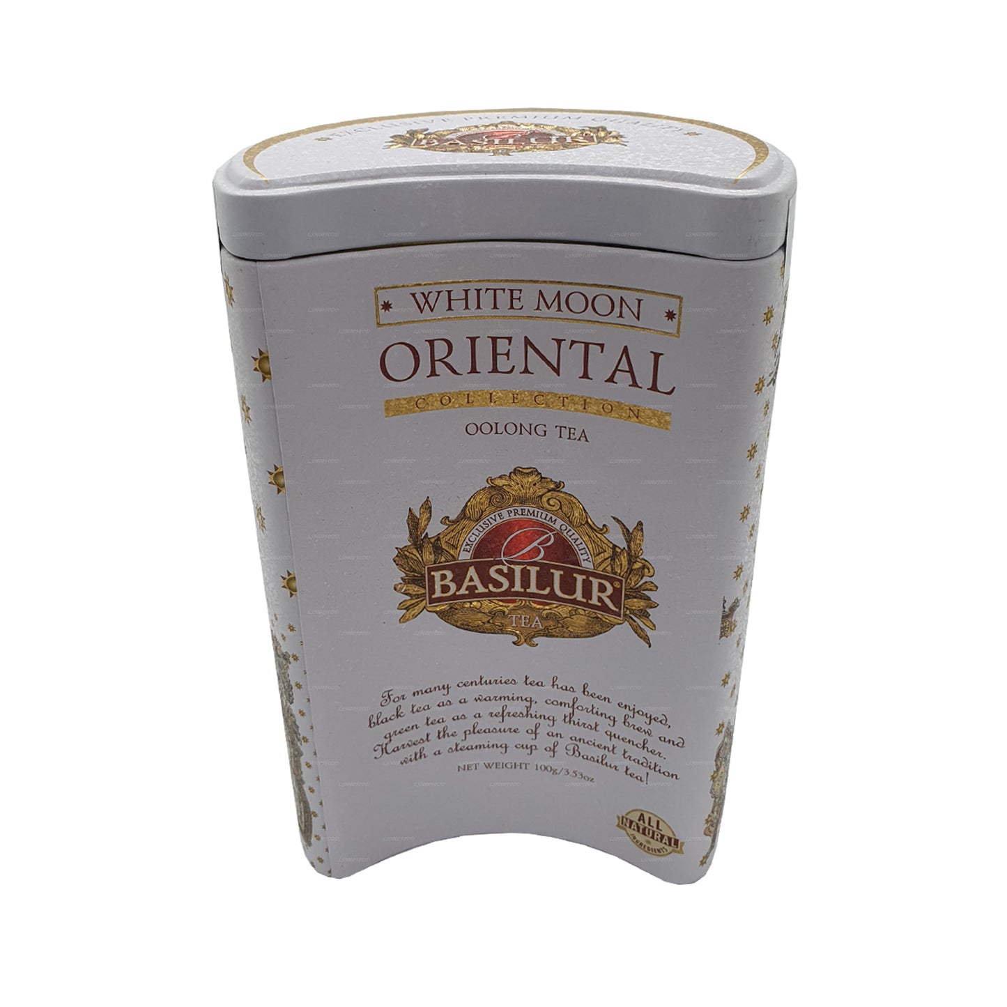 Basilur orientalsk „White Moon“ (100 g) Caddy