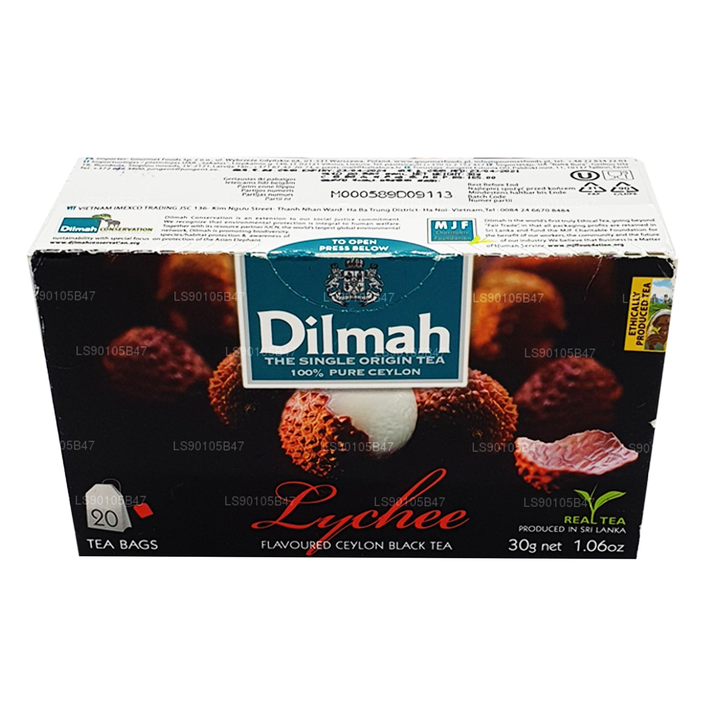 Dilmah Lychee aromatiseret sort te (30 g)