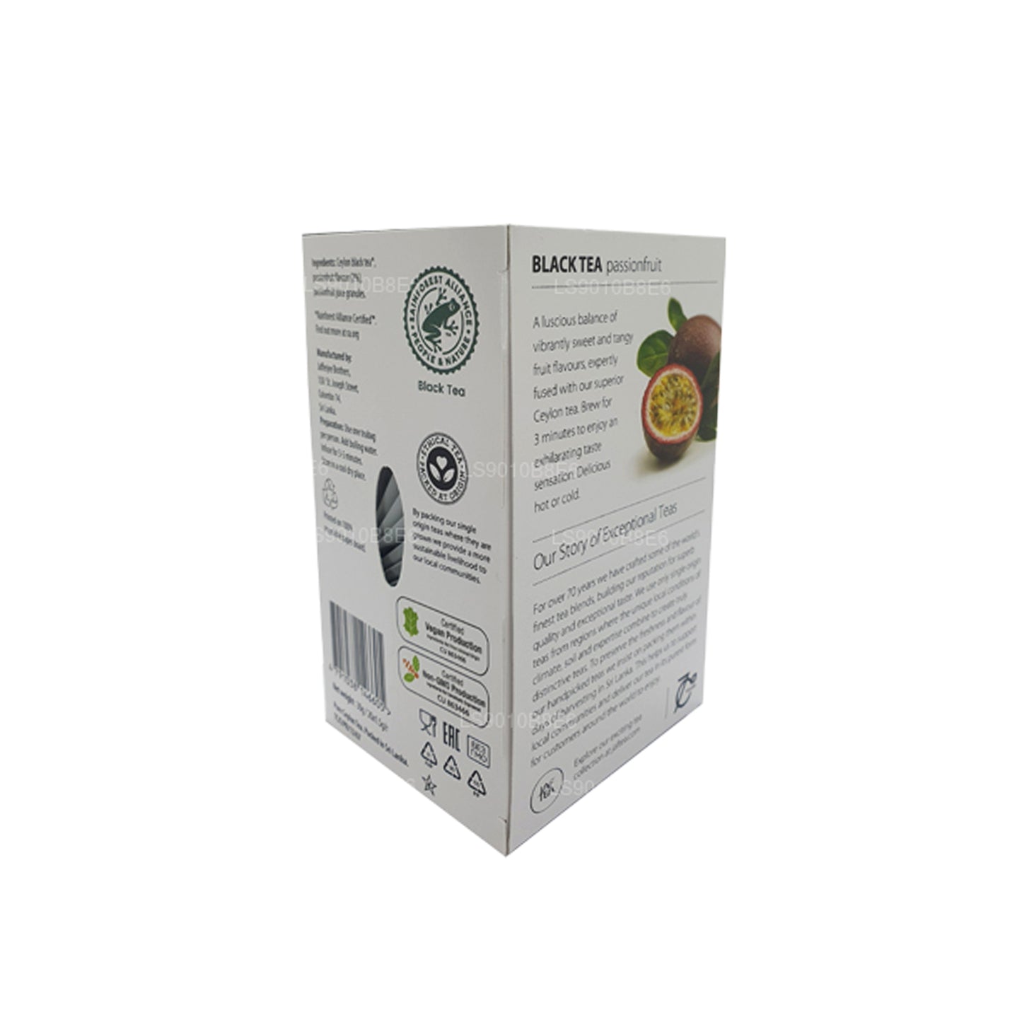 Jaf Tea Pure Fruits Collection Sort te Passionsfrugtfolie Envelop Teposer (30 g)