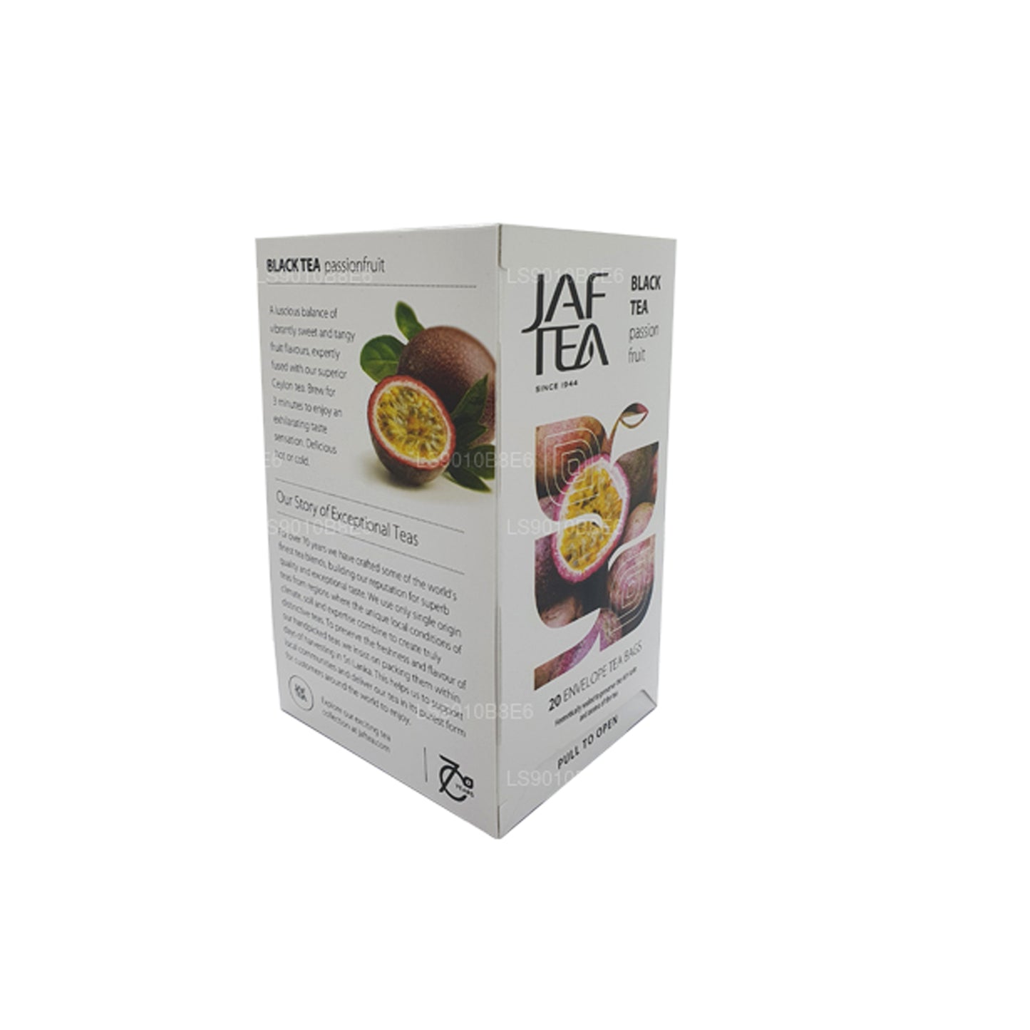 Jaf Tea Pure Fruits Collection Sort te Passionsfrugtfolie Envelop Teposer (30 g)