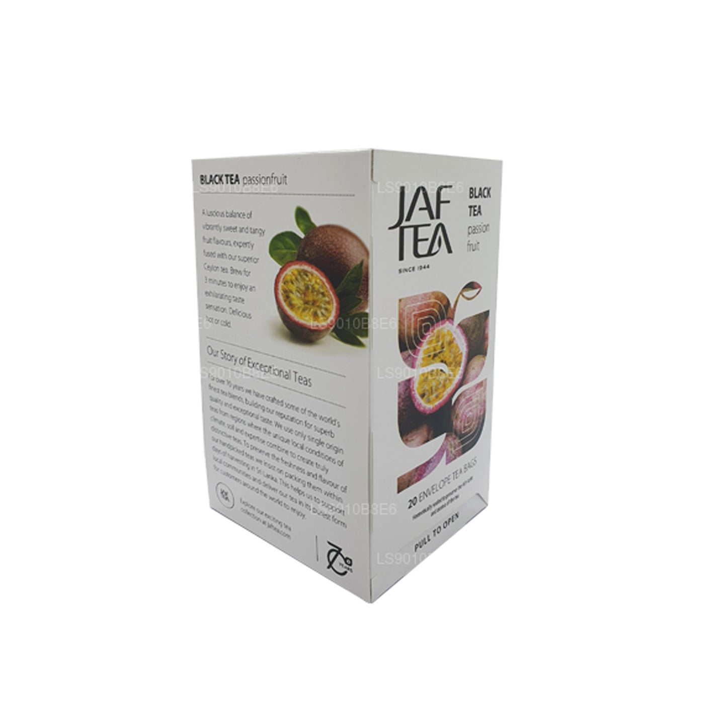 Jaf Tea Pure Fruits Collection Sort te Passionsfrugtfolie Envelop Teposer (30 g)