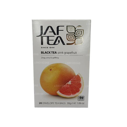 Jaf Tea Pure Fruits Collection Sort te Lyserød Grapefrugtfolie Envelop Teposer (30g)