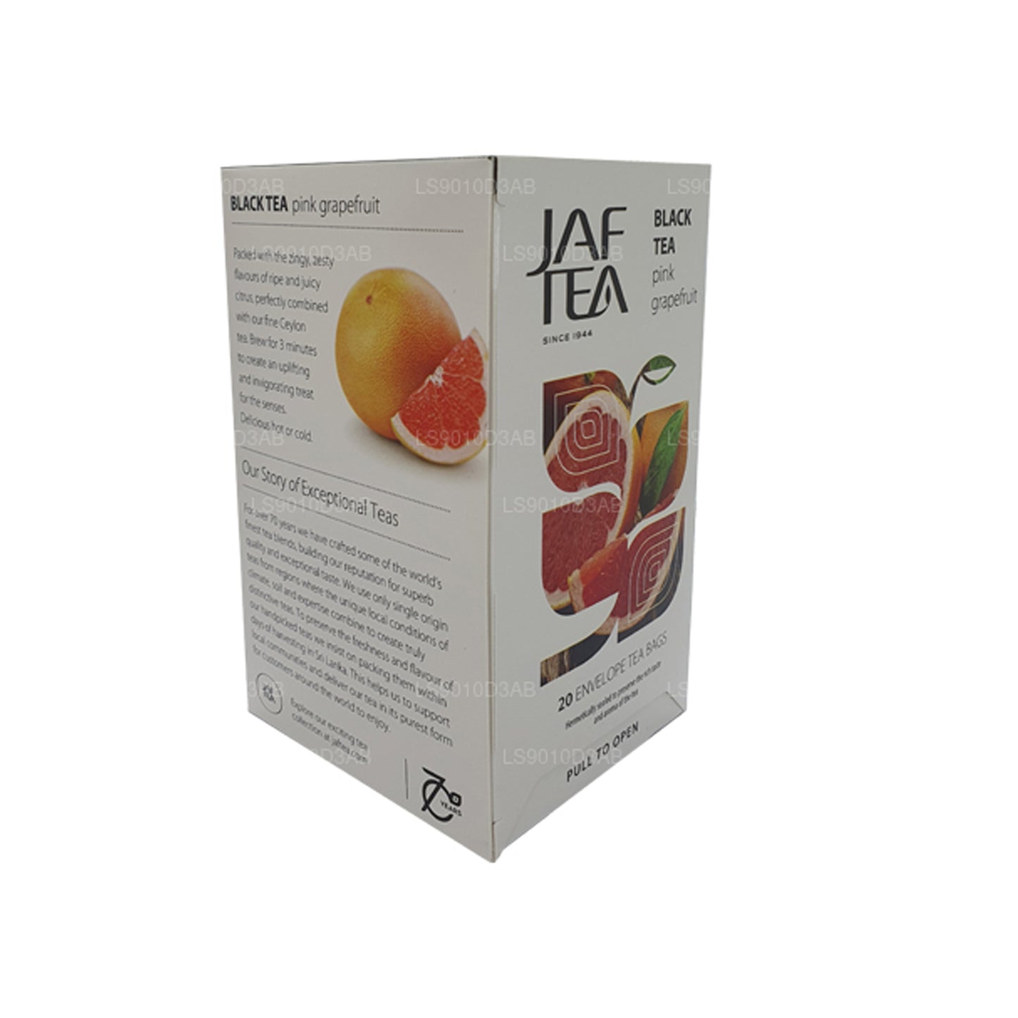 Jaf Tea Pure Fruits Collection Sort te Lyserød Grapefrugtfolie Envelop Teposer (30g)