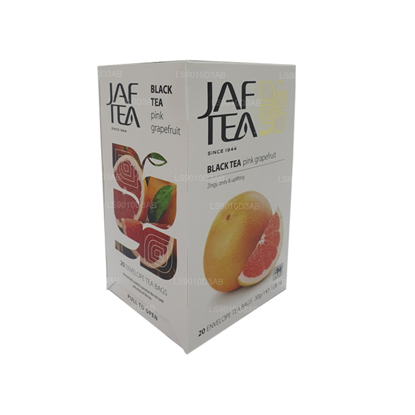 Jaf Tea Pure Fruits Collection Sort te Lyserød Grapefrugtfolie Envelop Teposer (30g)
